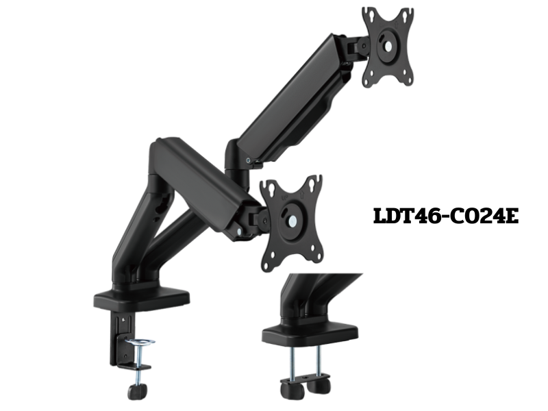 BRATECK Dual Monitor Arm แขนจับจอคู่ Mechanical Spring ขนาดจอ 17-32นิ้ว