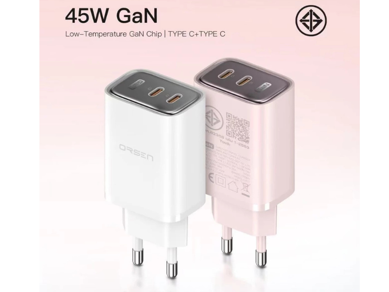 Orsen by Eloop C41T หัวชาร์จเร็ว พร้อมสายชาร์จ 45W GaN Fast Charge
