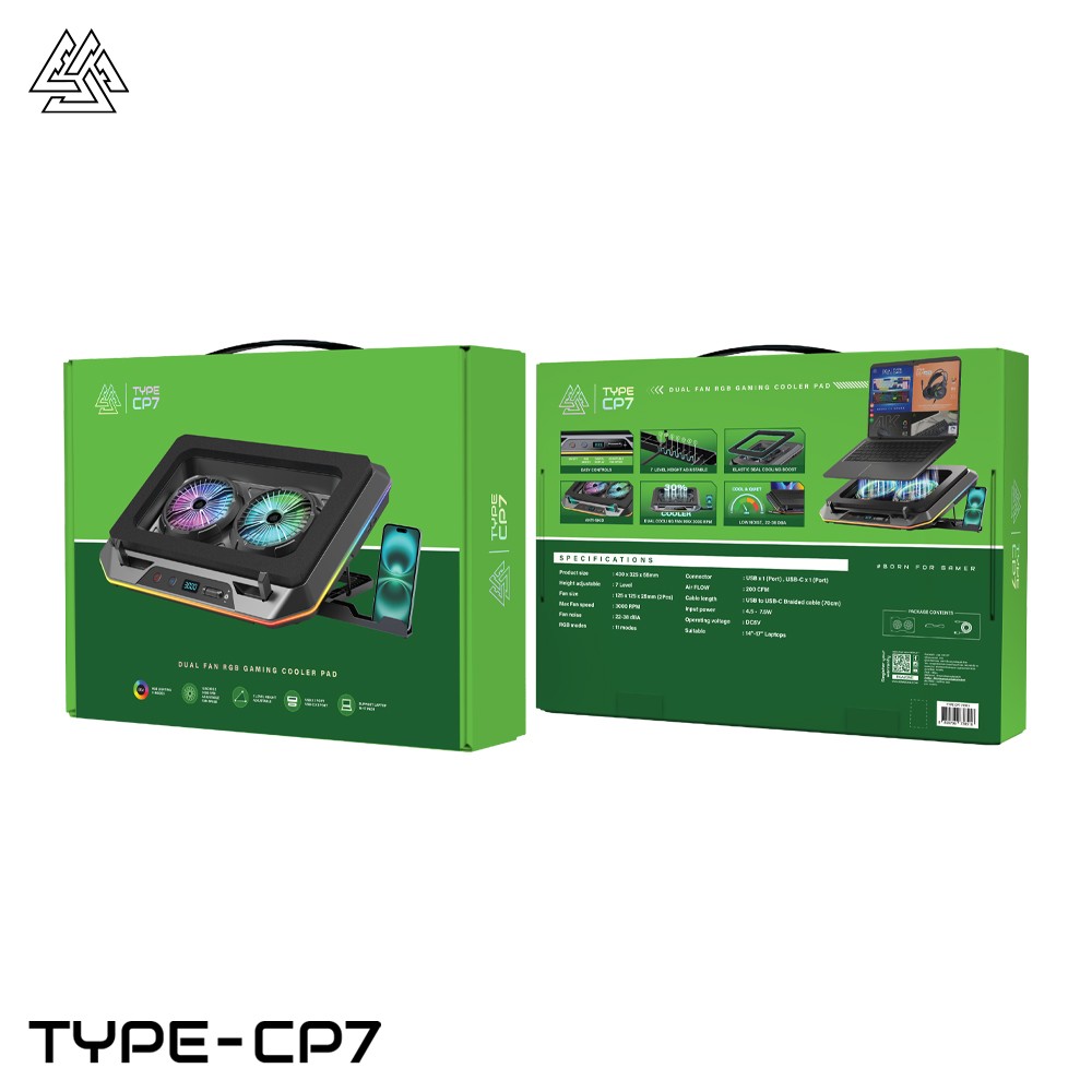 EGA พัดลมระบายความร้อนสำหรับโน้ตบุ๊ก รองรับขนาด 9-17 นิ้ว