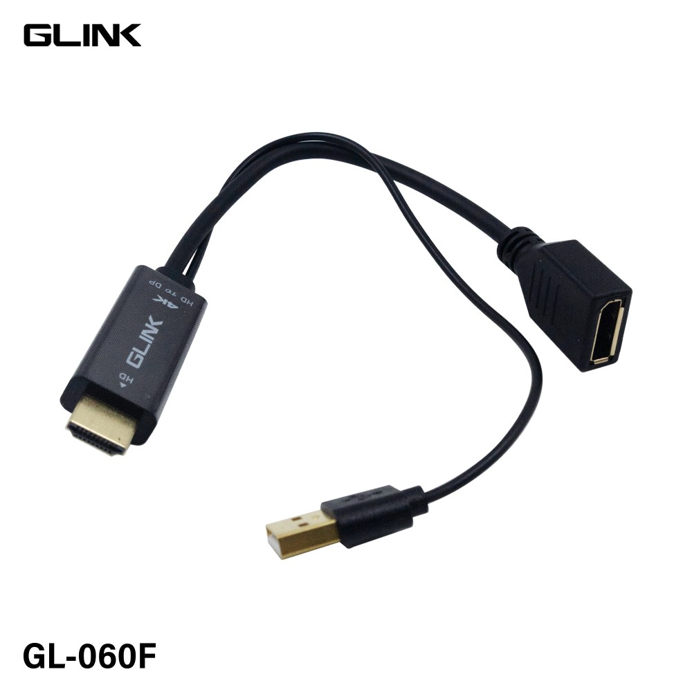 GLINK ADAPTER HDMI TO DISPLAY PORT With USB Power 4K@60HZ.
