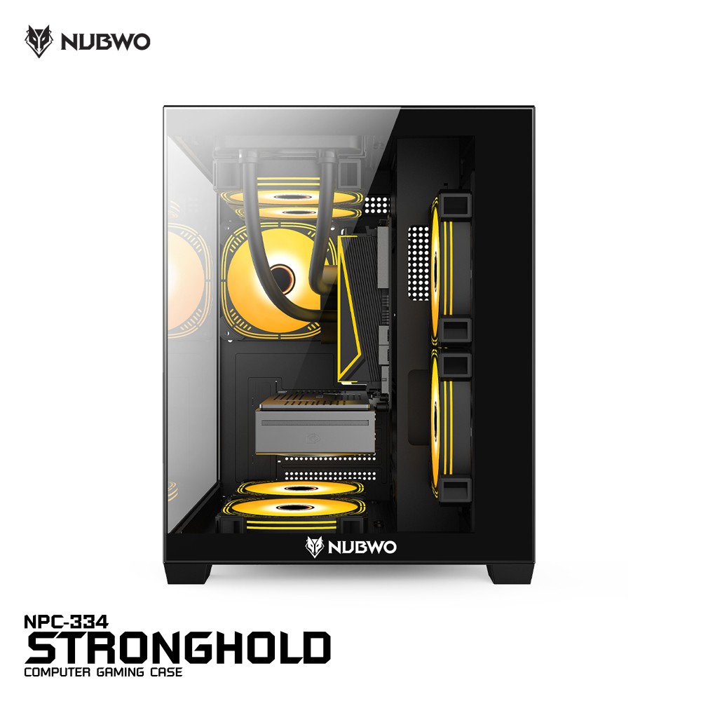 NUBWO STRONGHOLD เคสคอมพิวเตอร์ PC mATX CASE NPC-334 3FANs RGB