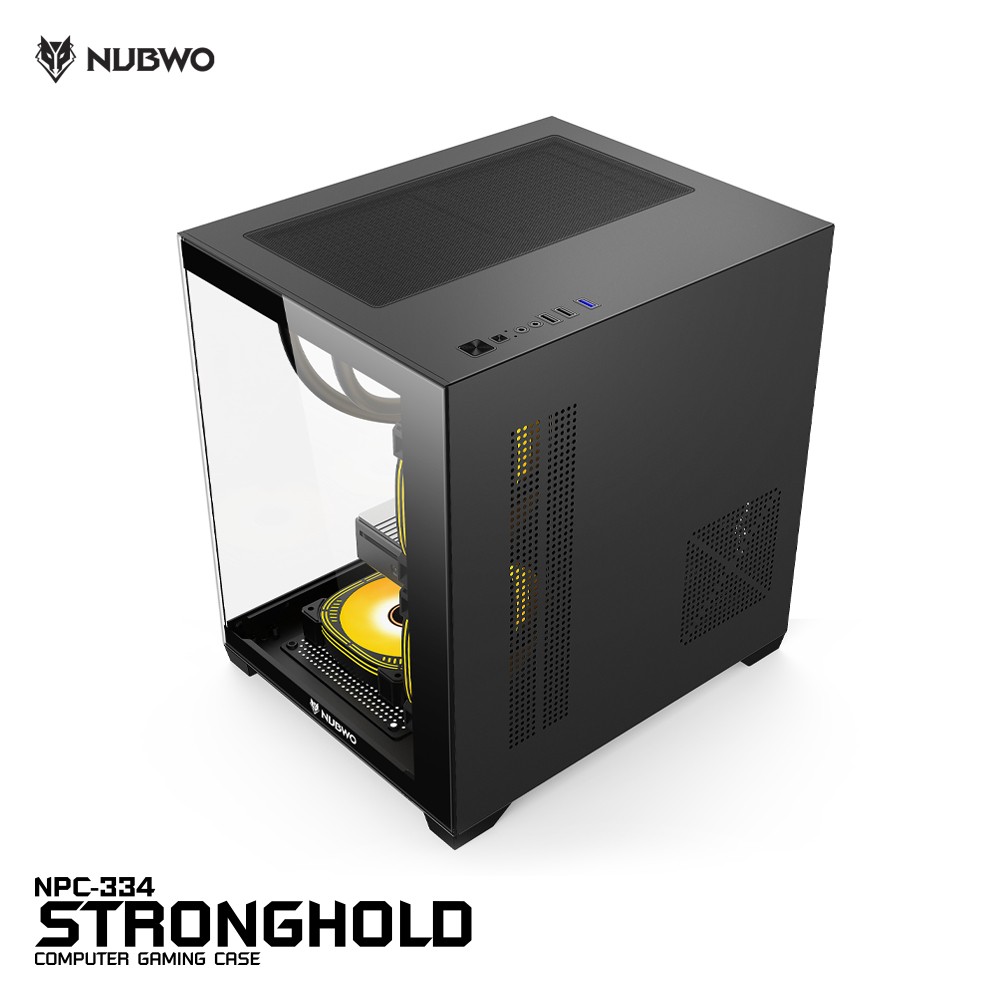 NUBWO STRONGHOLD เคสคอมพิวเตอร์ PC mATX CASE NPC-334 3FANs RGB