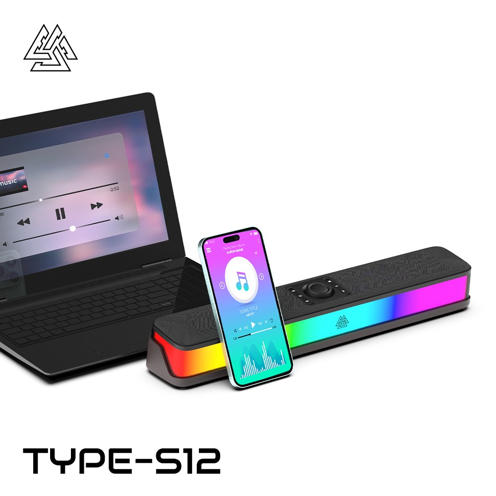 EGA TYPE-S12 ซาวด์บาร์ RGB ดีไซน์ทันสมัย ไฟ 8 โหมด รองรับบลูทูธ 5.3 และ AUX