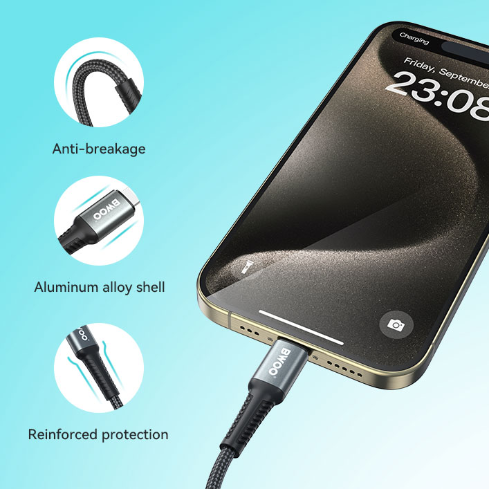 BWOO USB-C to USB-C Cable PD 60W Nylon 1.0M