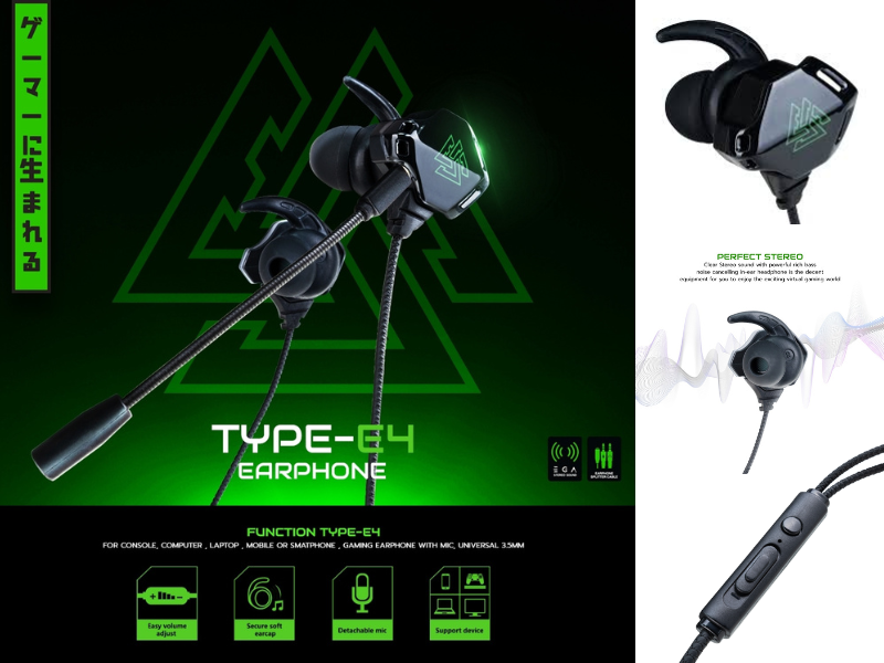 EGA TYPE E4 หูฟังอินเอียร์ IN EAR Earphone Gaming ใช้งานง่าย