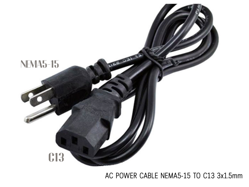 สายไฟ AC POWER NEMA5-15 TO C13 ขนาดสายใน 3x1.5mm สายยาว 1.8เมตร