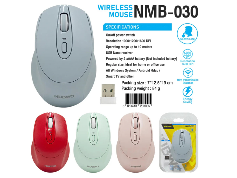 NUBWO WIRELESS MOUSE SILENT CLICK เม้าส์ไร้สายไร้เสียงคลิ๊ก เสียงคลิกเงียบ