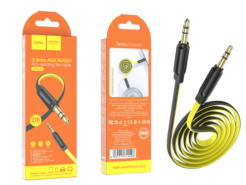 HOCO UPA16 AUX AUDIO CABLE 1.0M สายเชื่อมต่อ Aux 3.5mm ยาว 1เมตร คละสี