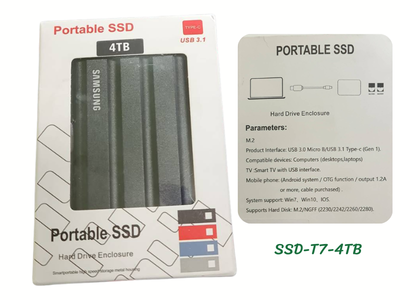 Samsung 4TB T7 Shield Portable SSD USB3.1 (Black)