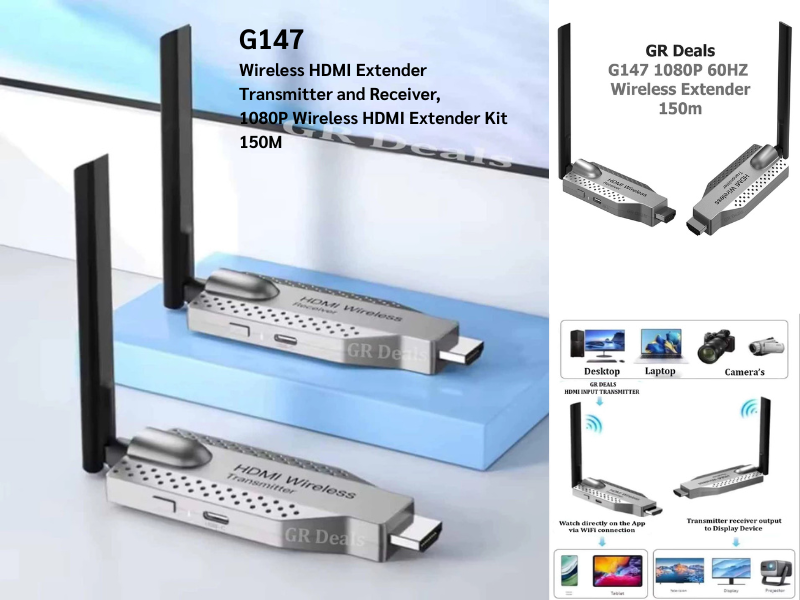 G147 Wireless HDMI Extender 150M Transmitter and Receiverง สัญญาณไร้สาย1080P 60Hz