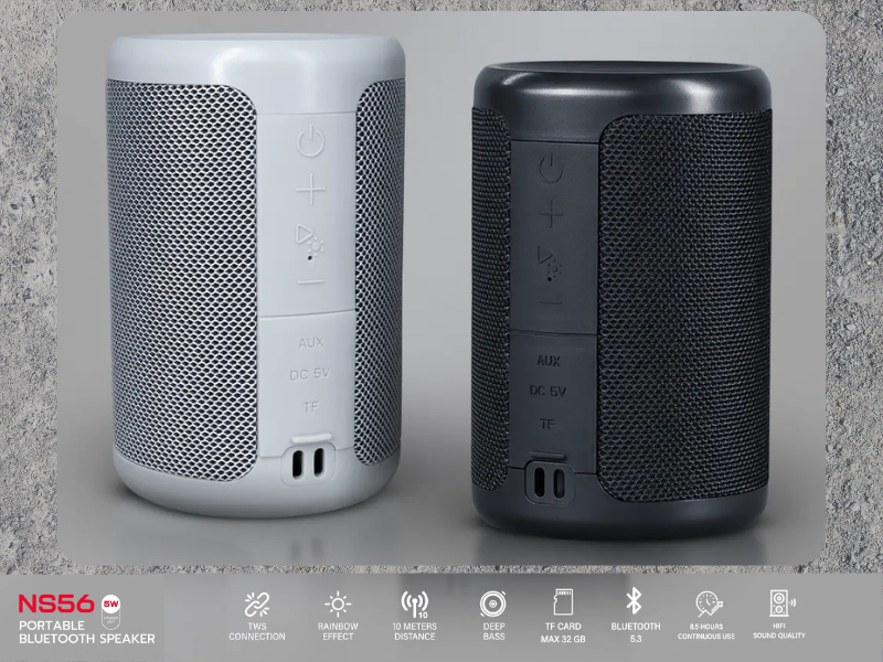 NUBWO ลำโพงพกพาแบบไร้สายรุ่นNS56 ลำโพงไร้สาย มีไฟแบบ Rainbow