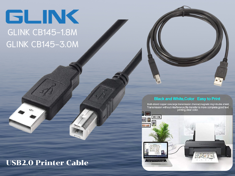 GLINK CB145 สายเชื่อมต่อเครื่องพิมพ์มาตรฐาน USB 2.0 ยาว 3.0เมตร
