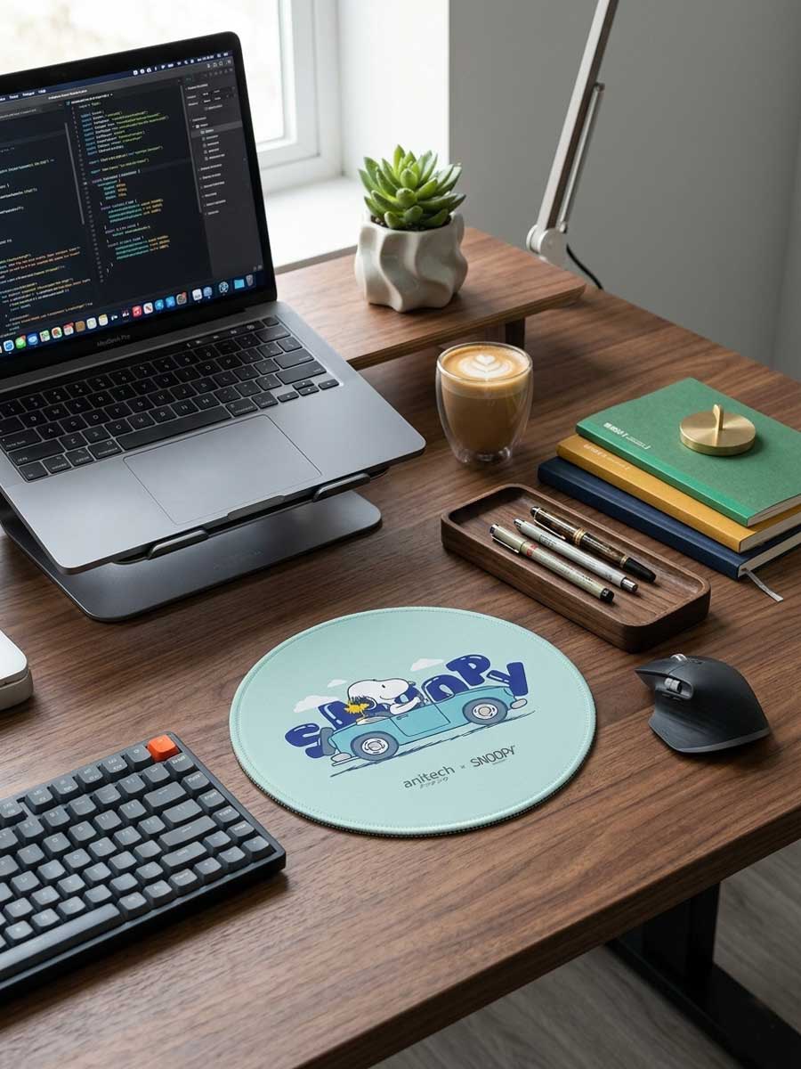 Anitech X Snoopy4 Mouse Pad แผ่นรองเมาส์ผิวเรียบ ฐานยางกันลื่น