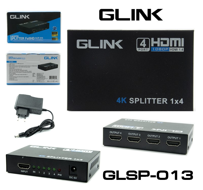 GLINK ตัวแยกสัญญาณ HDMI เข้า 1 ออก 4 รุ่น GLSP-013