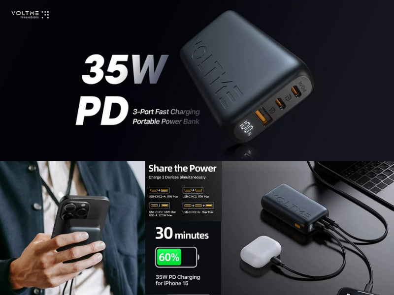 VOLTME HYPERCORE 10K TRIO POWER BANK 10000Mah.