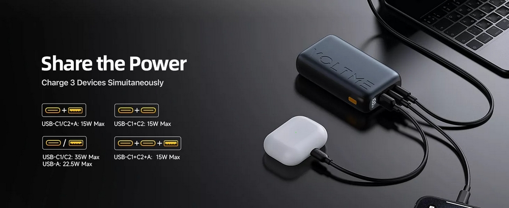 VOLTME HYPERCORE 10K TRIO POWER BANK 10000Mah.