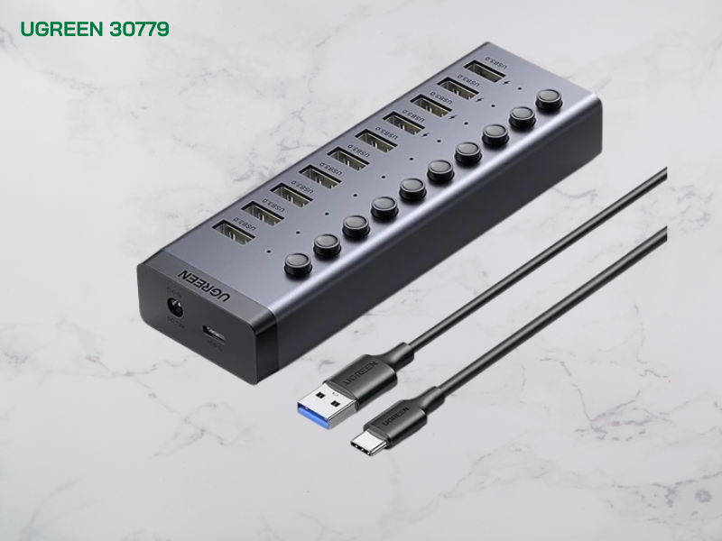 UGREEN รุ่น 30779 USB 3.0 Hub 10 Port พร้อมพอร์ตชาร์จอัจฉริยะ