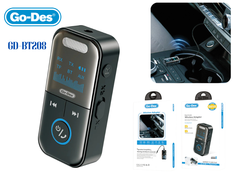 GO-DES Car Bluetooth อุปกรณ์รับสัญญาณบลูทูธในรถยนต์ Bluetooth5.3
