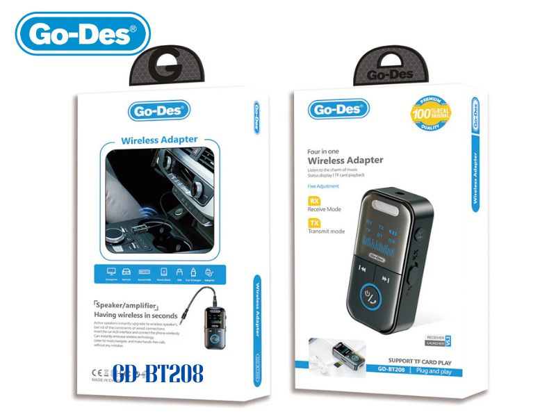 GO-DES Car Bluetooth อุปกรณ์รับสัญญาณบลูทูธในรถยนต์ Bluetooth5.3
