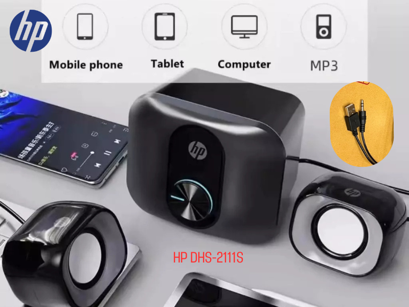 HP DHS-2111S ชุดลำโพงมัลติมีเดียแบบมีสายระบบ 2.1 แชนแนล