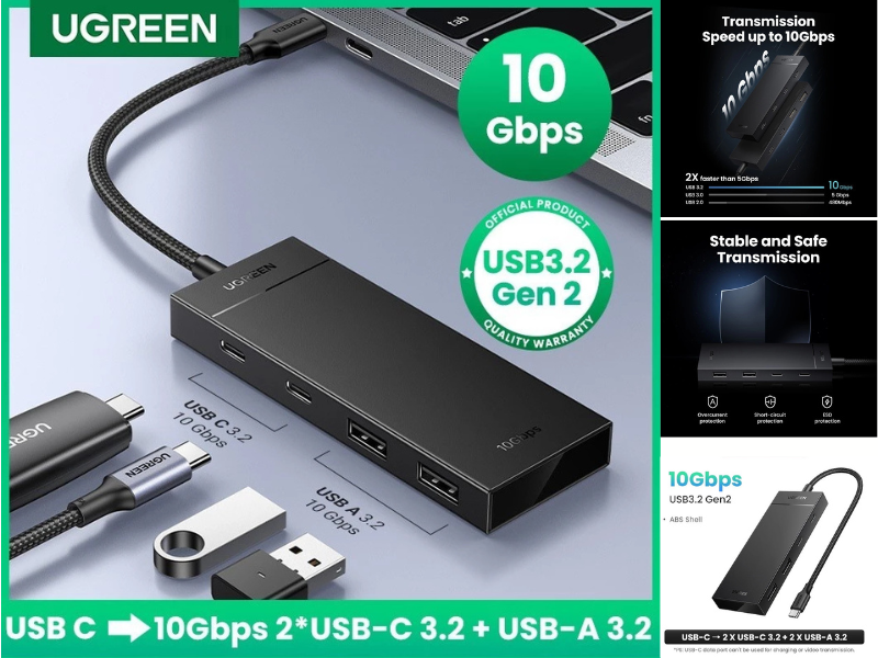 UGREEN 4-Port USB 3.2 Gen 2 Hub รุ่น CM806 / 35583