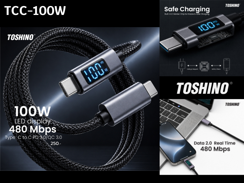 TOSHINO USB-C TO USB-C CABLE สายชาร์จ สายโอนถ่ายข้อมูล