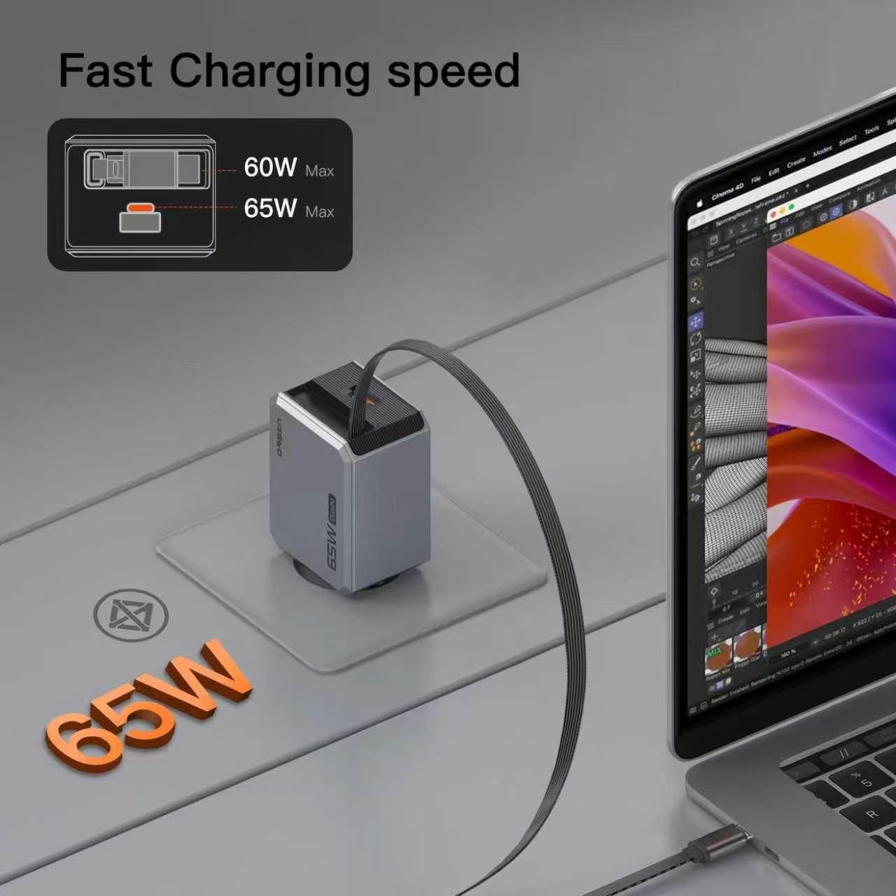 Orsen by Eloop C42T GaN Charger 65W หัวชาร์จ PD QC PPS Type C ชาร์จเร็ว