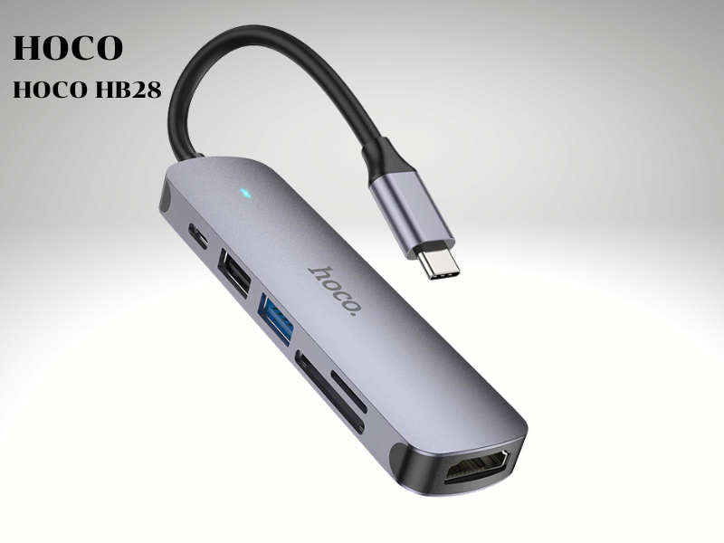 HOCO USB TYPE-C 6-IN-1 HDMI-PD-USB2.0-USB3.0-CARD READER