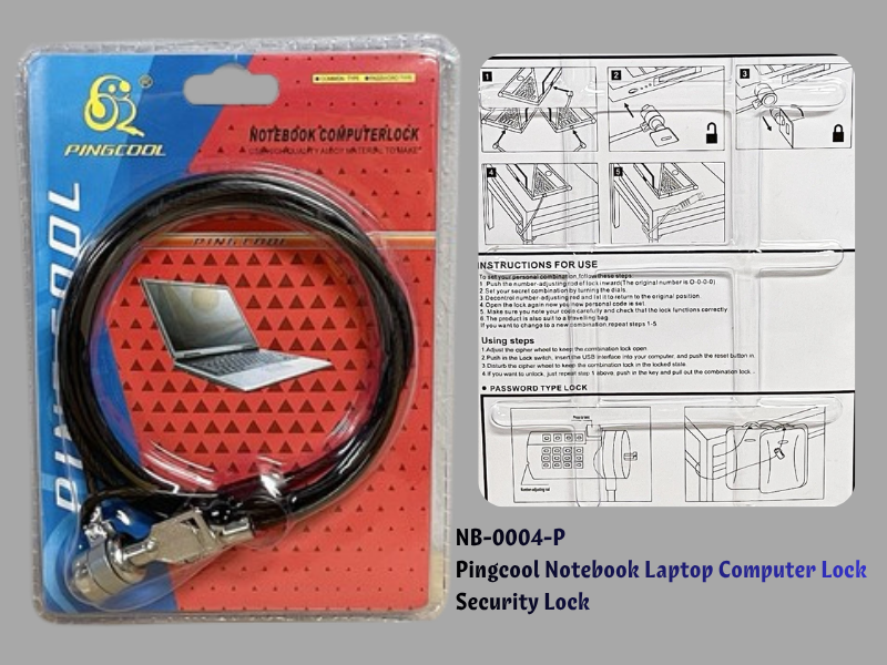 Pingcool Notebook Laptop Computer Lock Security Lock Cable