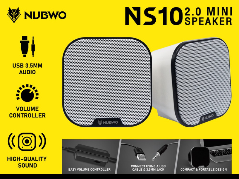 NUBWO USB Mini Speaker 3Waat x 2 for PC Notebook รุ่น NS10