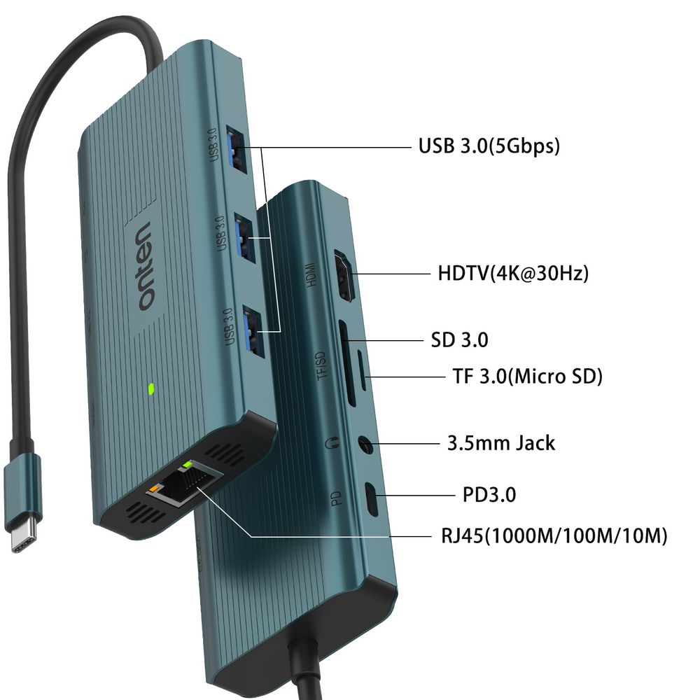 ONTEN Model. UC961 USB-C Multi-Function Docking Station 9-IN-1