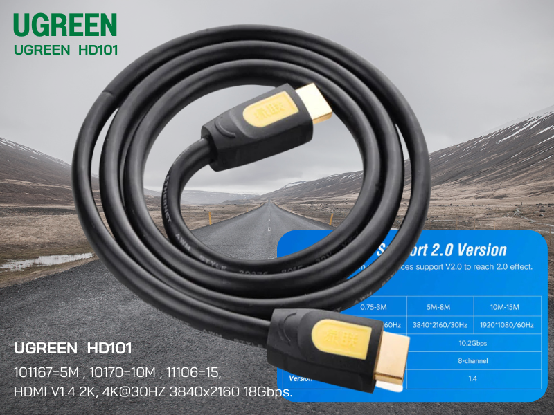 UGREEN CABLE HDMI V1.4 Suppoet 4K@30Hz. สายยาว 20เมตร