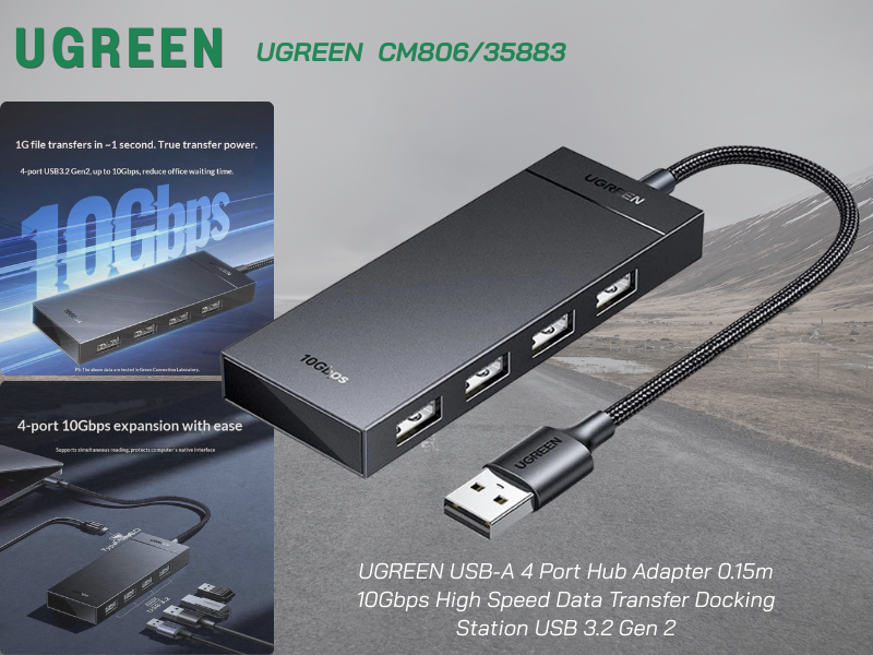 UGREEN CM803 USB 3.0/USB 3.2 Gen 2 Hub 4port 10Gbps