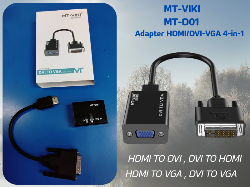 MT-VIKI ADAPTER HDMI/VGA/DVI 4-IN-1 1080P 1ตัวแปลงได้ 4แบบ