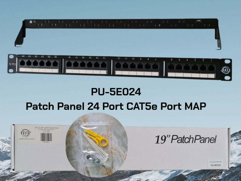 แผงกระจายสายแลน UTP MAP Patch Panel 24 พอร์ต รุ่น PU-5E024