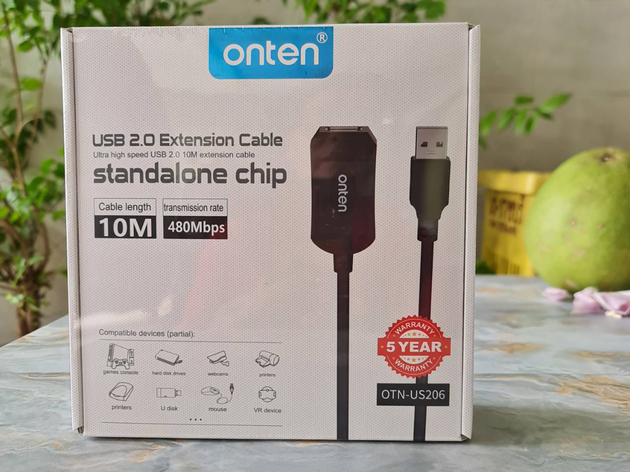 ONTEN USB2.0 Extension Cable Ultra high speed 480Mbps 10.0M มีชิปขยายในตัว