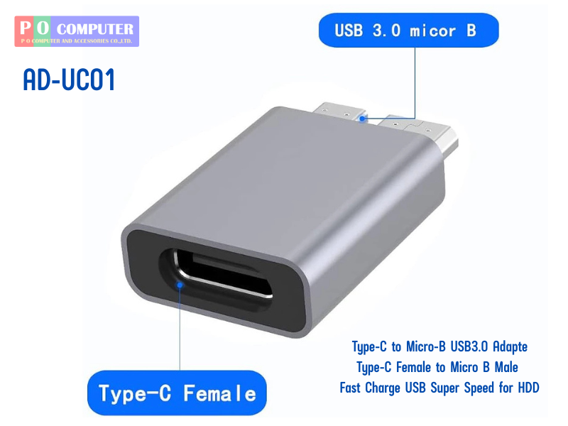 USB-C to Micro-B USB 3.0 Adapter ใช้งานกับ External HDD ได้ดี