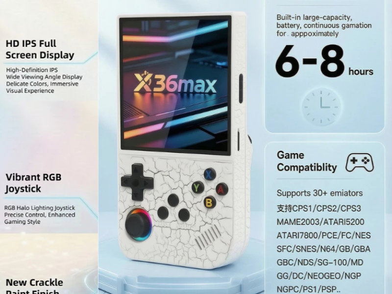 X36 MAX เครื่องเกมพกพาระบบโอเพนซอร์ส หน้าจอขนาด 4 นิ้ว