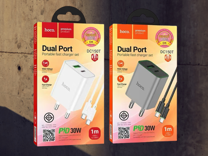 ชุดชาร์จมือถือ HOCO Model.DC150T Adapter 30W + สายชาร์จ 1เมตร