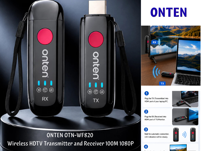 ONTEN รุ่น OTN-WF820 Wireless HDTV Transmitter and Receiver