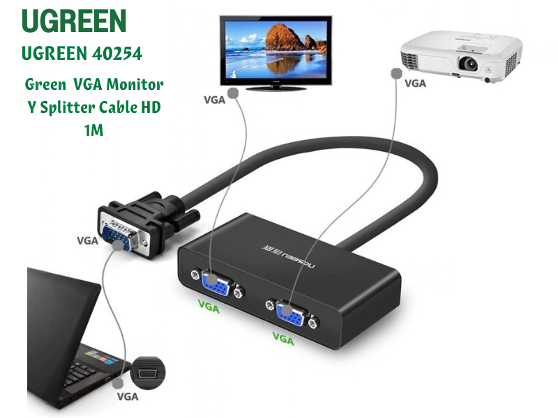 สายแยกจอ VGA Y-Cable / VGA Splitter 1 to 2 UGREEN รุ่น 40454