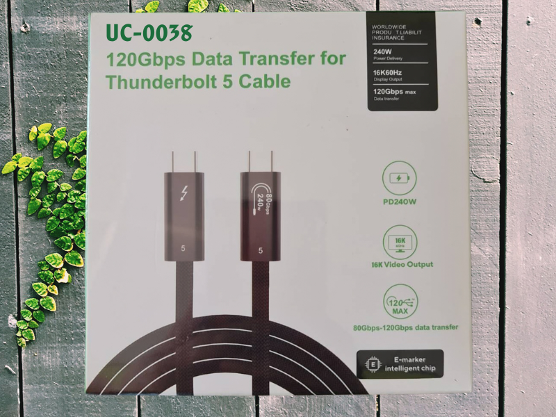 120Gbps Data Transfer for Thunderbolt 5 Cable 1.0M 16K60Hz.