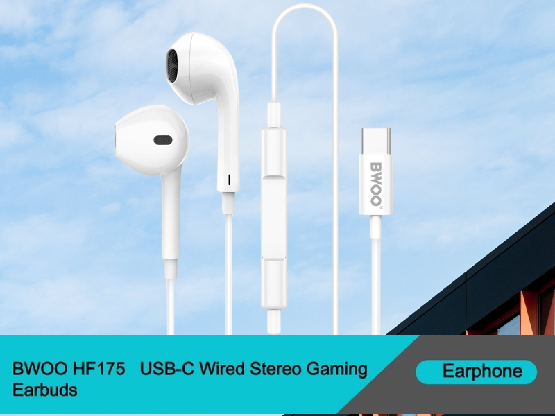 BWOO รุ่น HF175 หูฟังมือถือหัวต่อ USB-C สายยาว 1.2 เมตร