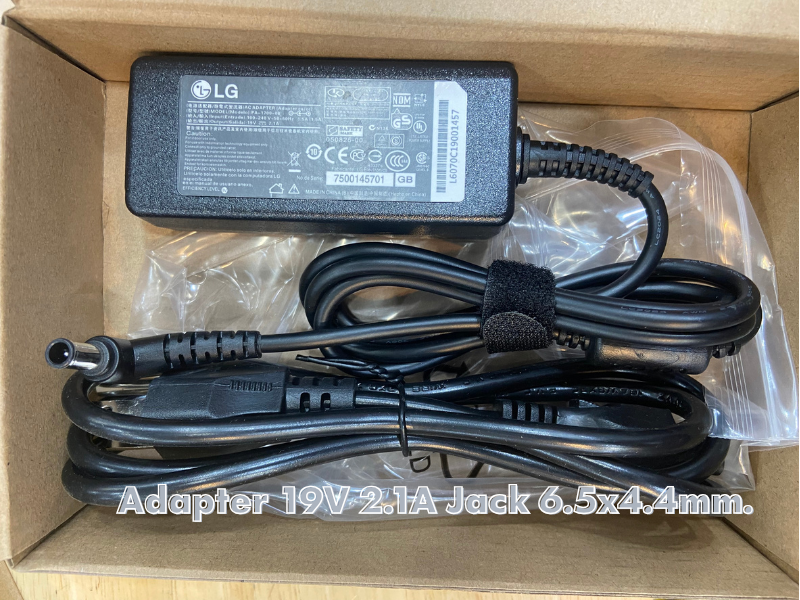 อะแดปเตอร์จอแอลจี LG 19V 2.1A หัวเข็มขนาด 6.5x4.4mm.