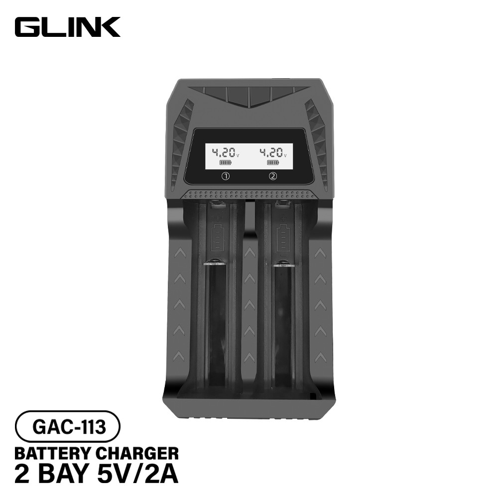 GLINK BATTERY CHARGER 2 BAY 5V/2A แท่นชาร์จถ่าน 2ก้อน