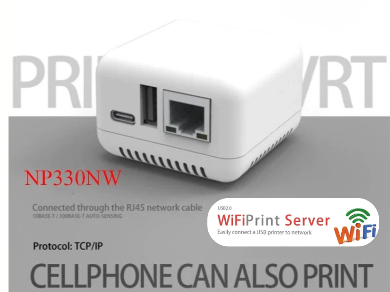 USB2.0 PRINTER SERVER ปริ้นเซิร์ฟเวอร์ รองรับการเชื่อมต่อWi-Fi และ LAN